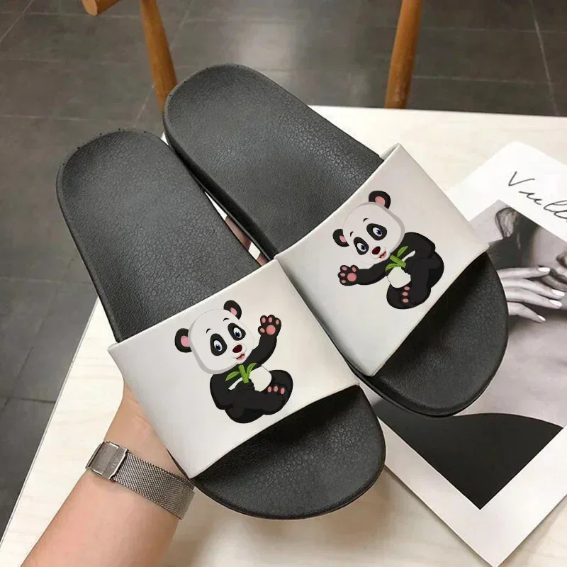

Kawaii Panda Cartoon Printing Couple Shoes Indoor And Outdoor Women Slippers Shoes For Women Fashion Thick Soles Slippers