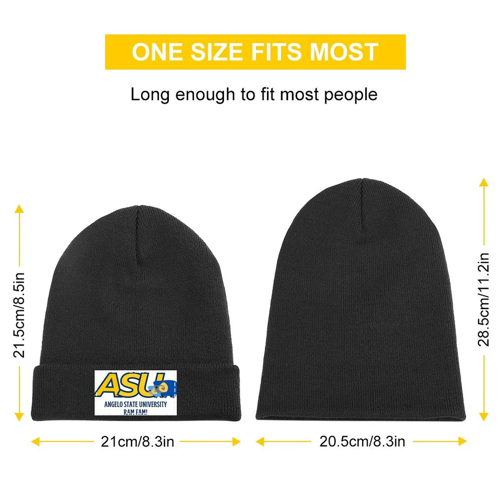 Angelo State University- Ram Fam! Knitted Cap Fashion Beach Hood Trucker Hats For Men Women's