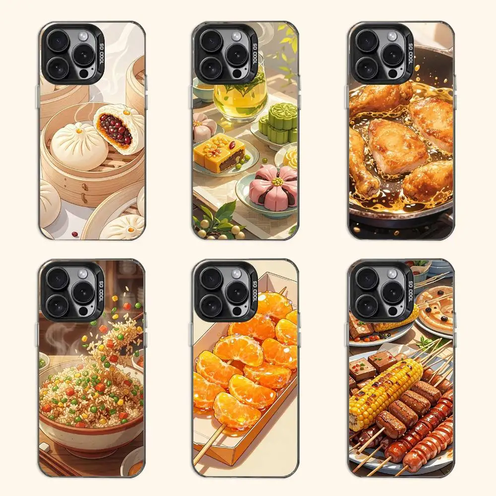 

Cartoon Chinese Food Case for iPhone 11 12 13 14 15 16 17 Pro Max XS X XR Cover
