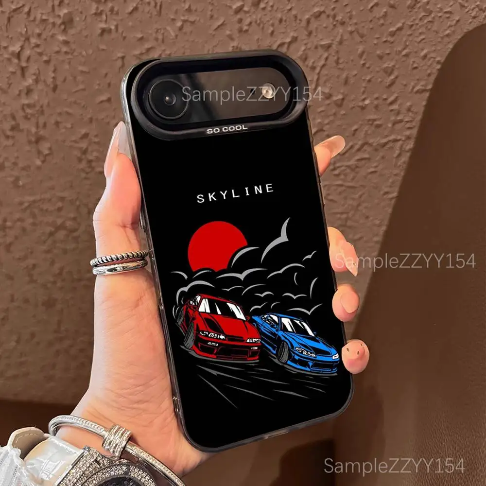 Japan J-JDM Sports Car Phone Case For 15,16,17,13,14,11,12,Pro,Max,Plus,E,Air,Mini Color Shockproof Back Matte Cover