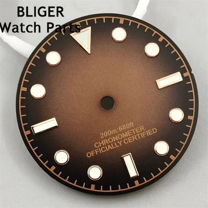 BLIGER 29mm watch dial C3 Green luminous fit NH35 NH36 ETA2824 2836 Miyota8215 DG2813 3804 PT5000 movement