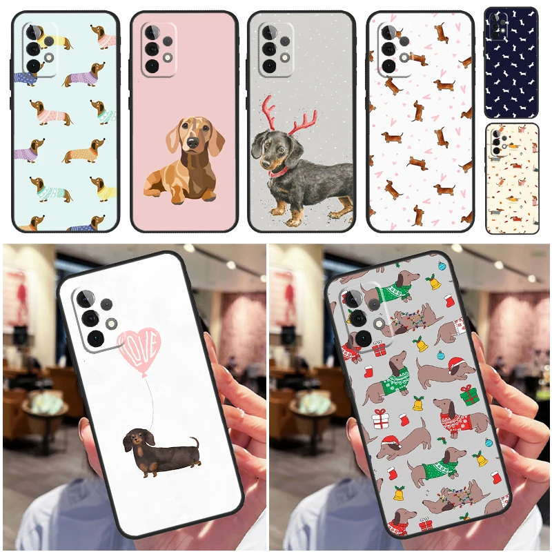 Dachshund Dog Case For Samsung Galaxy A54 A34 A14 A53 A52 A51 A71 A13 A23 A33 A73 A12 A22 A32 Cover Funda