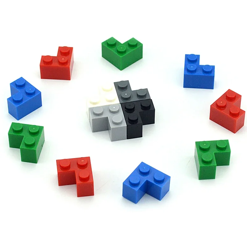 DIY Building Blocks 80pcs Thick Figures Bricks 1+2 Dots Educational Creative Construction Toys 2x2 Corner Compatible with 2357