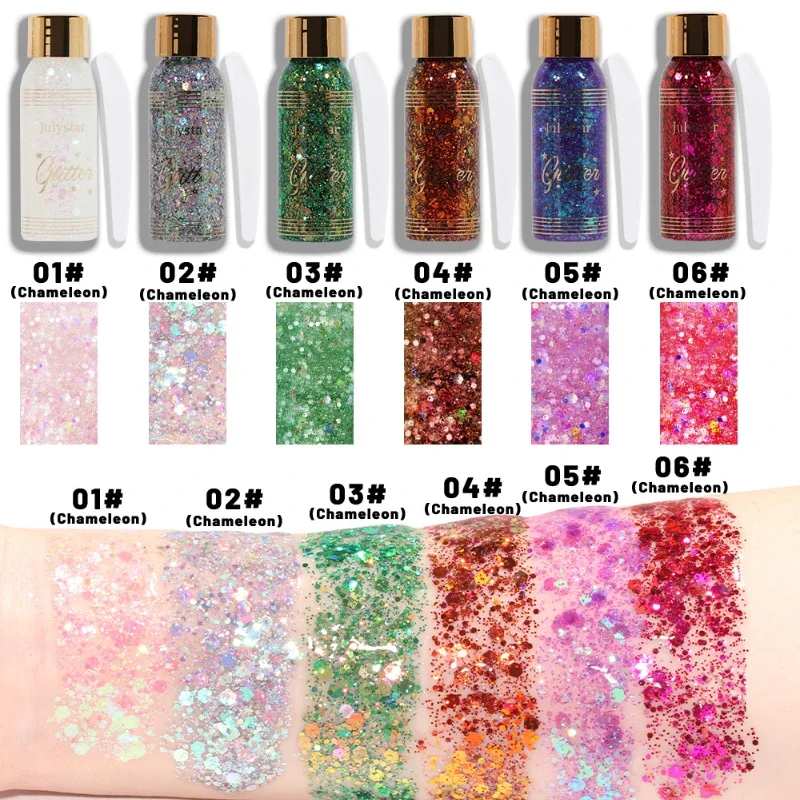 MISS ROSE Eye Glitter Nail Body Face Gel Art Waterproof high light Glitter Body Multifunctional Makeup Decoration Party Festival