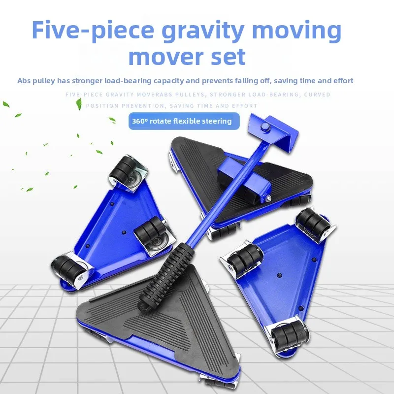 5-Piece Furniture Moving Roller Set, 360° Swivel Heavy Duty Furniture Lifter Mover with Wheels for Home Moving
