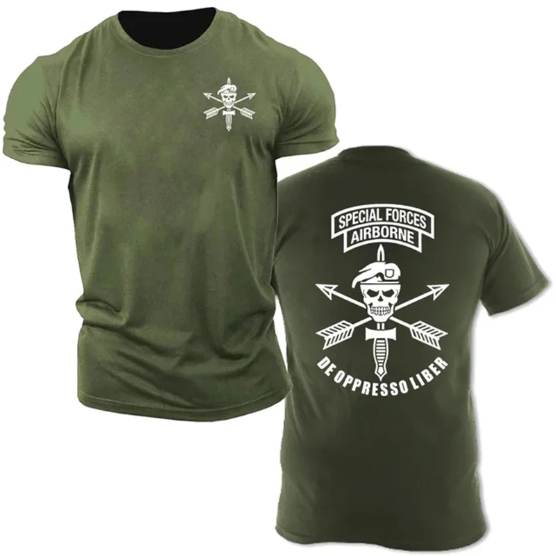 New Army Special Forces Airborne T-Shirt Customize Pluz Size 5XL 6XL T Shirt Tee Shirt US Military Army Skull Green Beret Tshirt