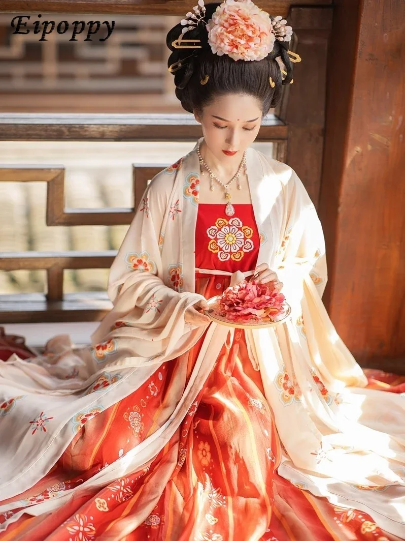 Tang Dynasty Hanfu femminile forcina fiore signora Tu gonna Hezi