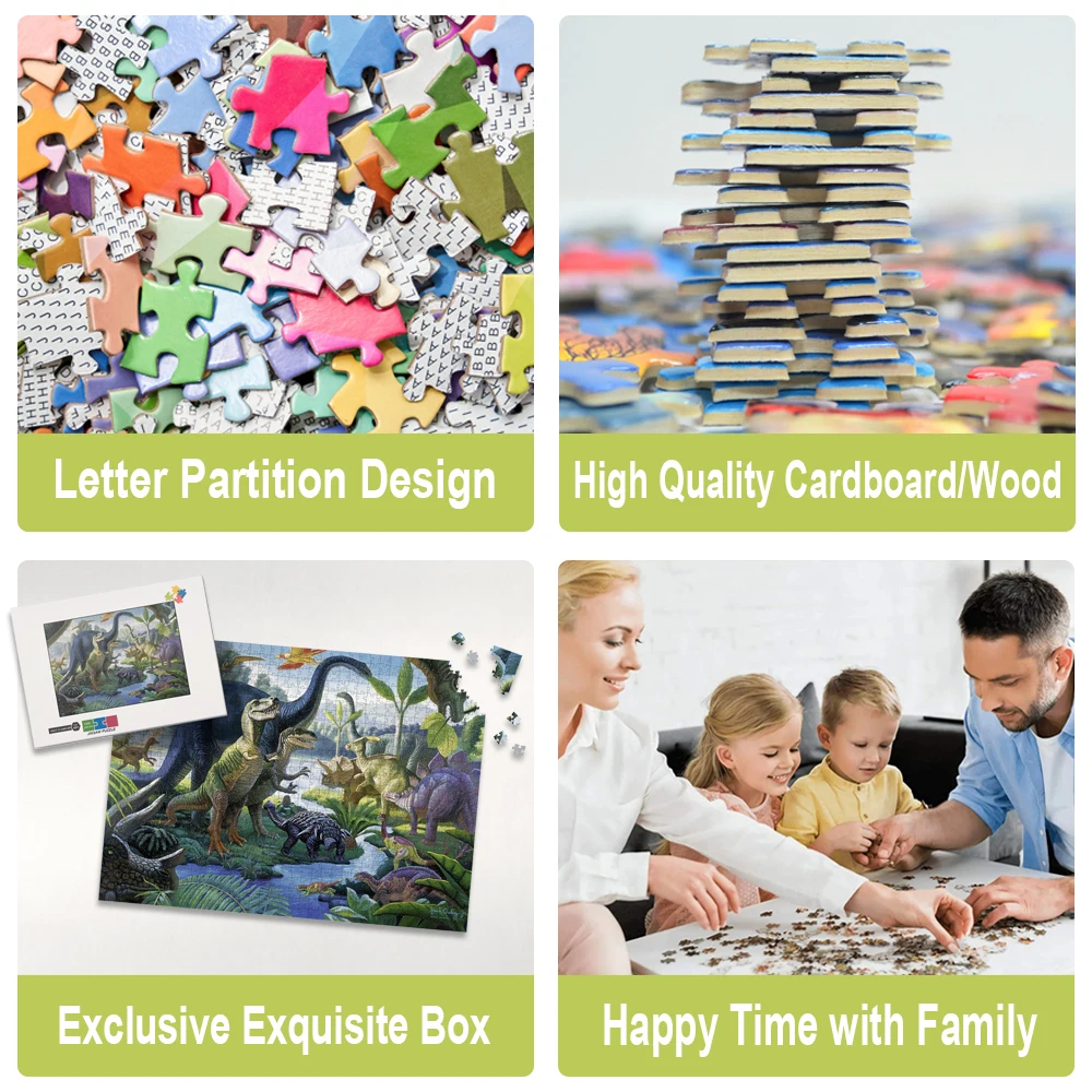 لعبة ألغاز الديناصور الجوراسي الكرتونية للأطفال ألعاب الطاولة بازل قطع ألعاب تعليم مونتيسوري للأطفال أفضل هدية