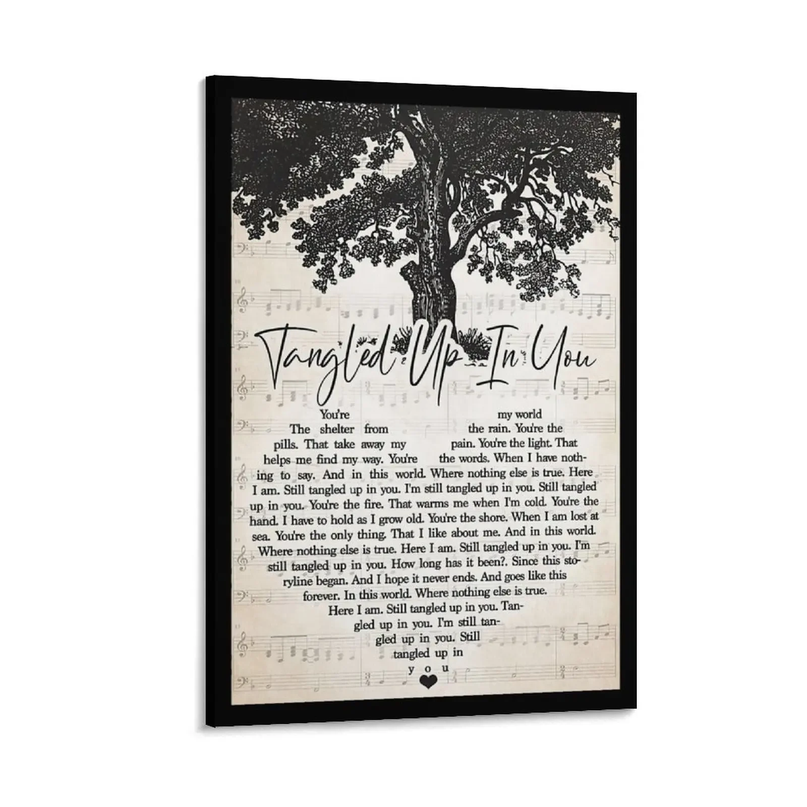 Tangled Up In You Lyrics Wall Art - Staind Gift Canvas Painting bedrooms decorations Decorative picture