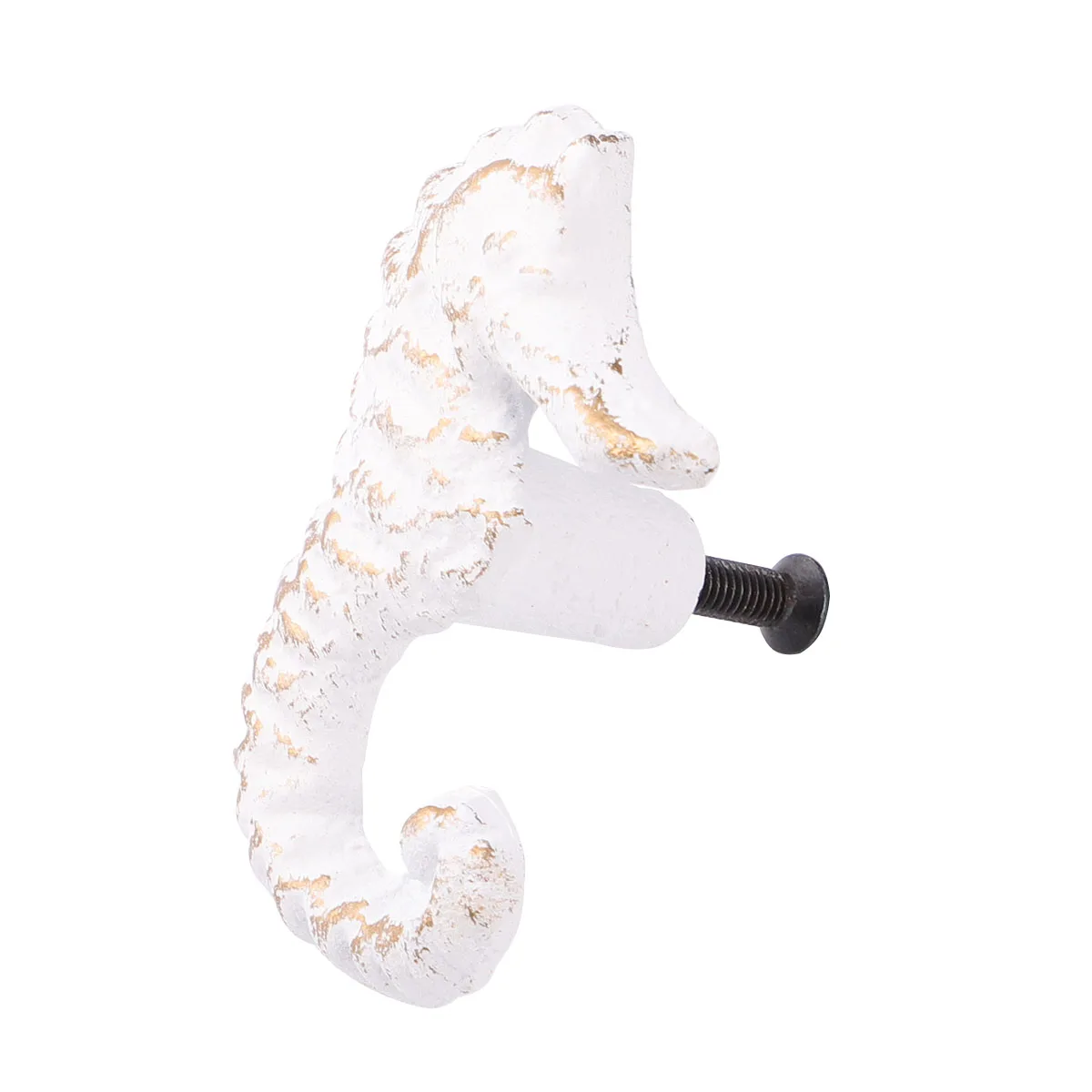 

Iron Sea Horse Shape Drawer Knob Pull Ocean Theme Cabinet Door H Durable Retro Furniture Hardware Single Hole Easy Install