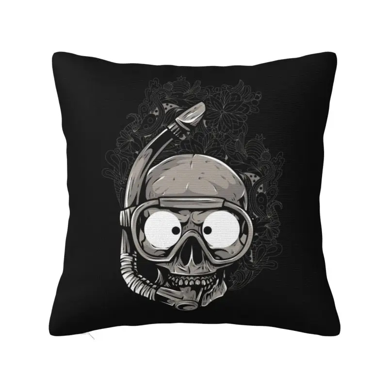 Nordic Style Scuba Skull Dive Diver Cushion Cover 45x45cm Soft Throw Pillow Case Sofa Chair Square Pillowcase Bedroom Decoration