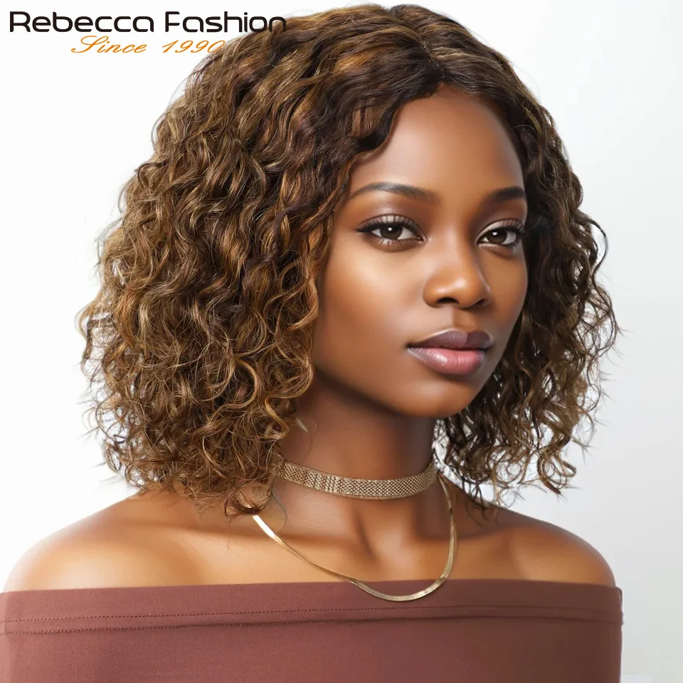 

P4/30/27 Highlight Kinky Curly Short Bob Middle Part Lace Human Hair Wigs Brazilian Remy Hair Salt and Pepper Grey Hair Wig