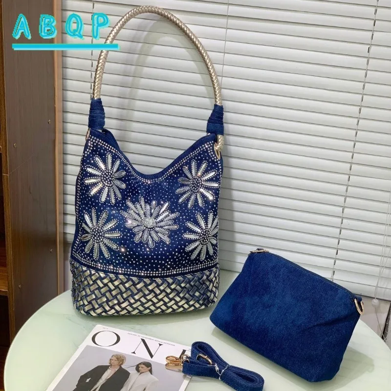 

ABQP New Women's Shoulder Bag Diamond Fashion Women's Handbag Large Capacity Hot Diamond Luxury Brand Women's Bag High Quality