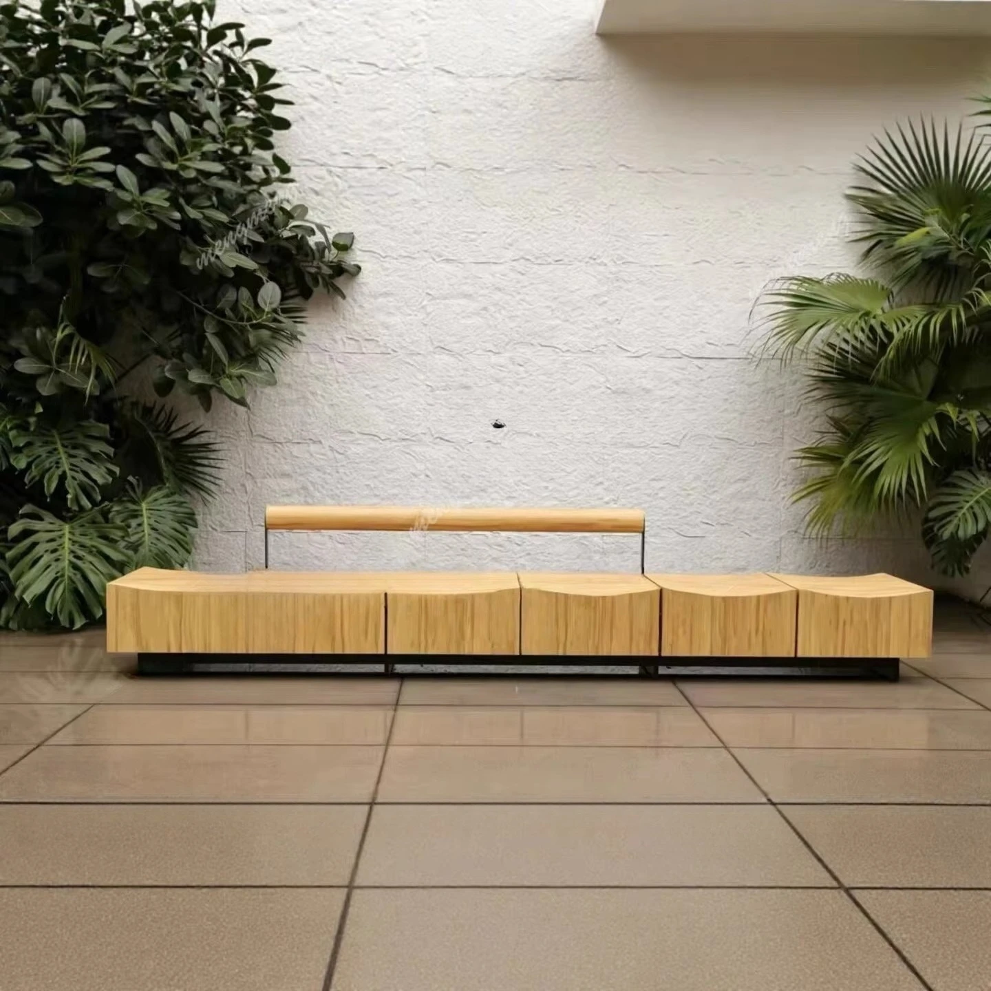 Solid wood leisure chair bench log color metal commercial leisure stool overhead layer reception negotiation stool