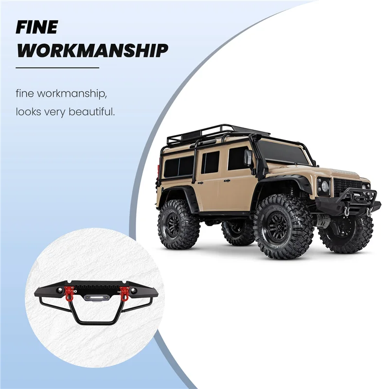 AS96-مصد أمامي/خلفي معدني مضاد للتصادم مع ضوء LED لسيارة زاحفة 1:10 RC TRX-4 محوري SCX10 SCX10-II 90046 90047