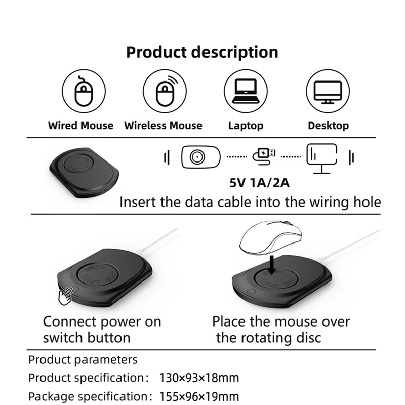 Superb Mouse Jiggler 20Db Mouse Mover Mouse Movement Simulator With ON/Off Switch For Computer Awaken For Keeps PC Active
