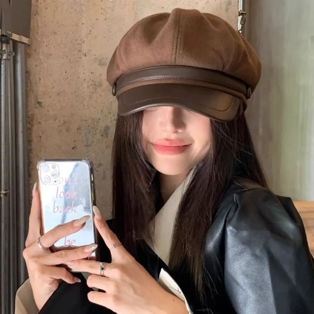 

Регулируемый шерстяной зимний берет, ветрозащитная дышащая восьмиугольная кепка художника, теплая винтажная шапка газетчика с тыквой для женщин