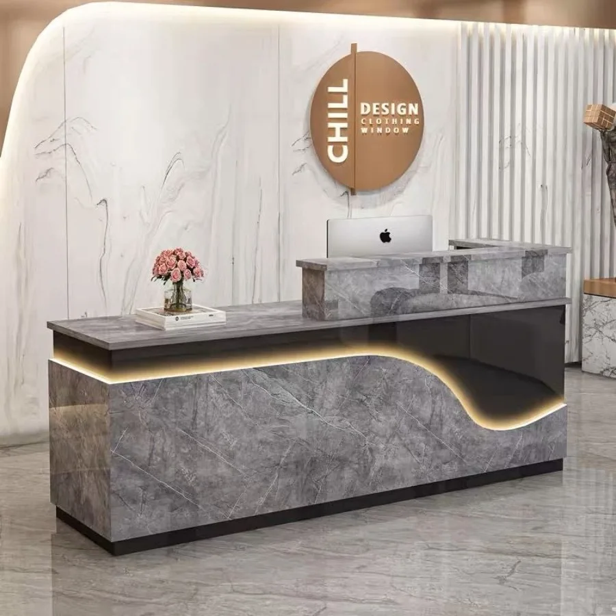 

Reinforced Modern Nordic Reception Desk Sophistication Solid Reception Desk Luxury Simple Office Furniture Mesa De Recepção LJ40