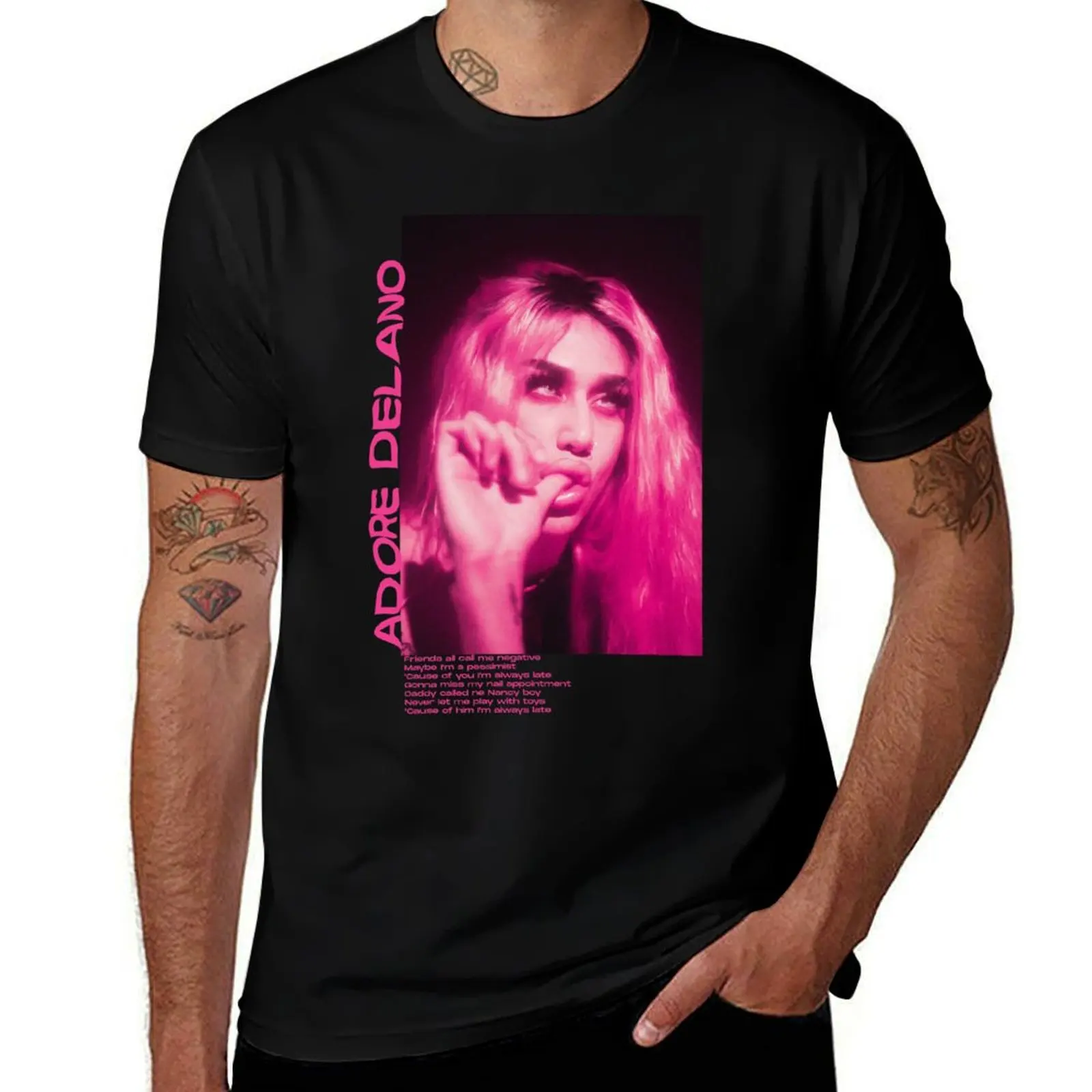

adore delano || pink negative Nancy T-Shirt mens graphic t shirts t shirt man cotton t shirts for man graphic vintage T-Shirt