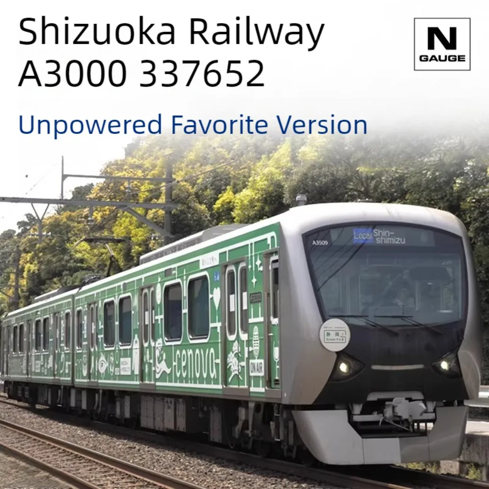 N-type 1/160 Train Model, A3000 Electric Passenger Car 337652 Non-powered 2-car Set Collectible Decorative Item Boy's Toy Gift