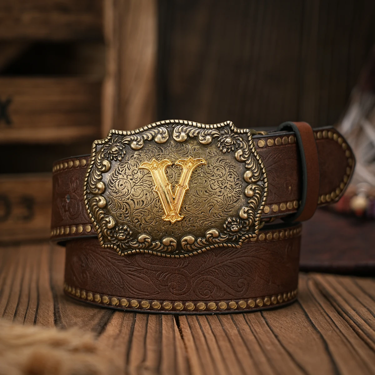 1 Stück Western-Cowboy-Gürtel - Geeignet für Männer und Frauen. Western-Gürtel mit PU-Prägung und Schnalle. Einzigartiges und Retro-Design – Detail 19