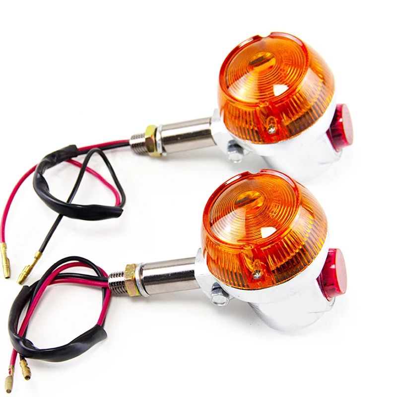 2 Pcs Motorcycle Bulb Strobe Turn Signal Light Cafe Racer Flashers Blinkers Amber Indicator Lamp For Suzuki Gt380 Gt550 Gt750