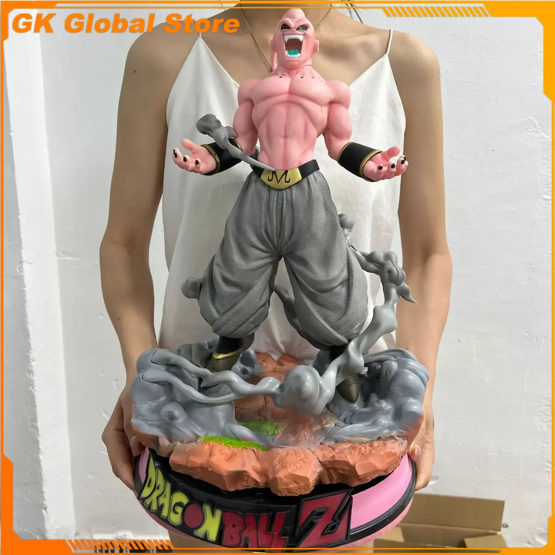 

New 46cm Dragon Ball Anime Figure Majin Buu Peripheral Oversized Statue Action Figure Periphery Kawaii Desktop Display Gift Toys