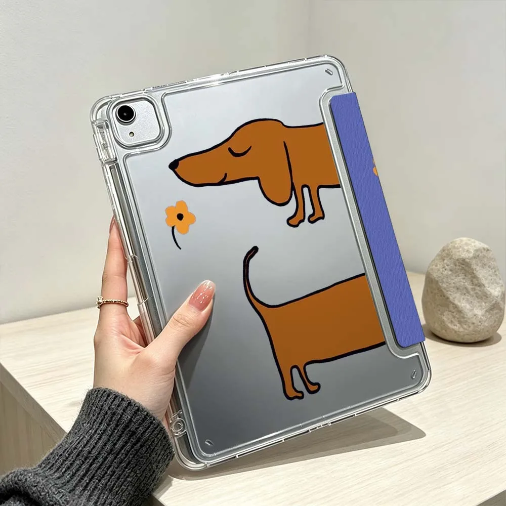 Fun Dachshund Soft For iPad Pro Air mini 6 5 4 3 2 1 11th 10th 6th 5th M5 M4 M3 M2 9gen Foldable 3Y Tablet Case
