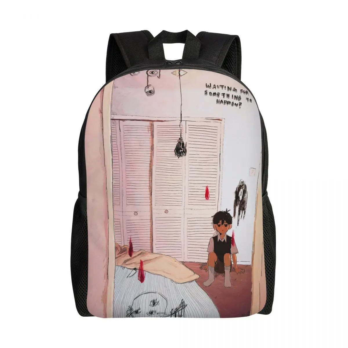 Omori-Horror Video Games Mochila de Viagem para Homens e Mulheres, Mochila Escolar para Laptop, Mochila Estudantil Universitária