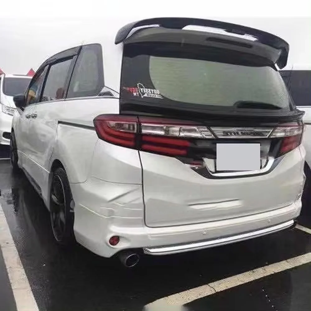 Black Spoiler Wing MU infinite version Rear spoiler For 2015-2022 Honda Odyssey ELYSION Body kit Trunk Trim Affix Stick