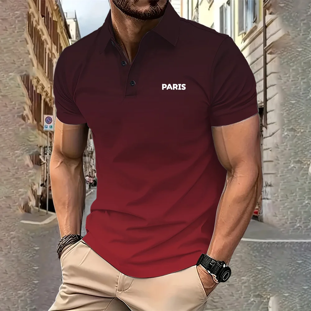 

New Men's Golf Shirt Polo Shirt Business Casual Polo Collar Short Sleeve Fashion Basic Buttons Summer Regular Fit Men's Clothing