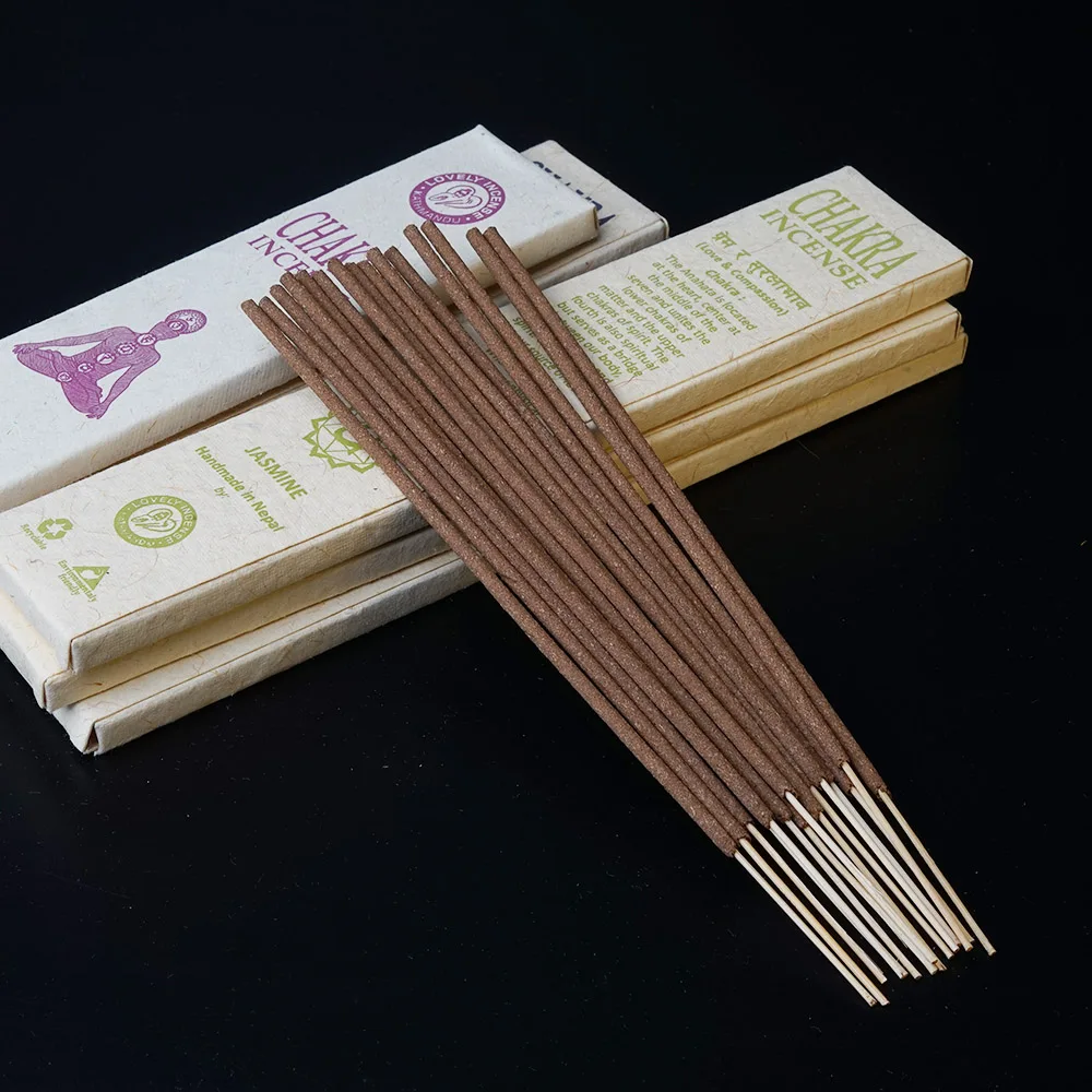 Full Set of 7 Nepal Stick Incense - Natural Sandalwood & Rose Chakra Balancing Incense for Mindfulness & Zen Decor