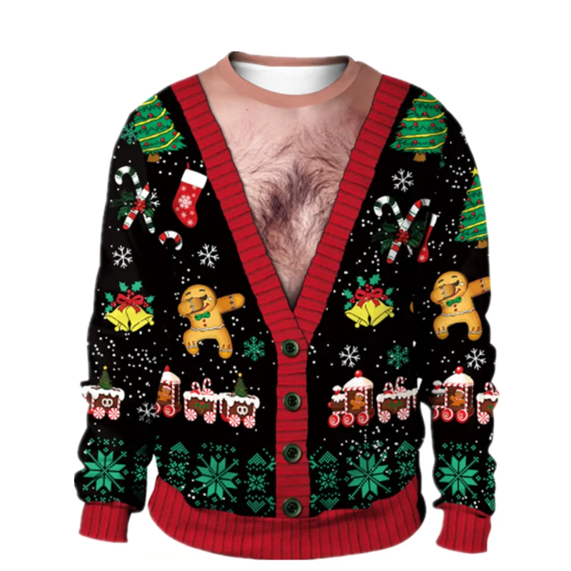 Christmas 2024 new printing round neck pullover sweater men and women lovers Ugly Christmas Sweater Autumn Winter Blouses