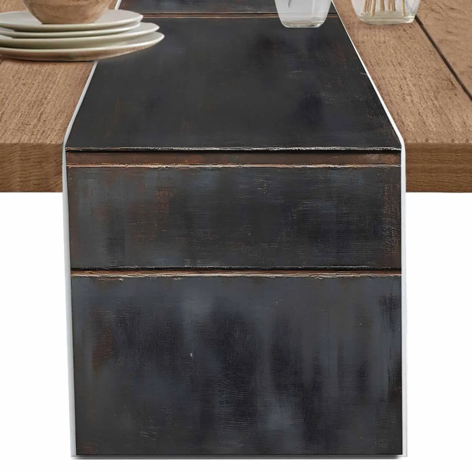 

Abstract Art Brown Theme Gradient Table Runner Cotton Linen Wedding Dinner Decor Table Flag Holiday Home Tea Table Decoration