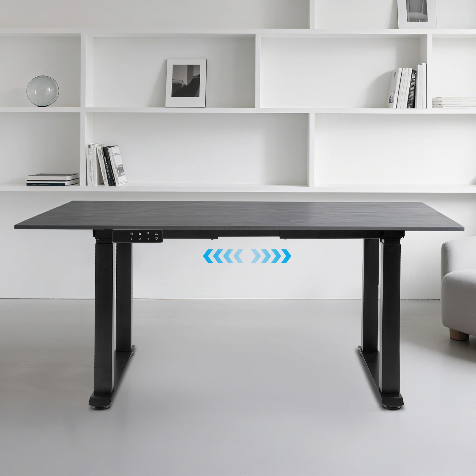 Marco de escritorio de pie de 4 patas, marco de escritorio ajustable de doble motor con pantalla LED, rodamiento de 37,4-62,99 pulgadas, 220,46 libras