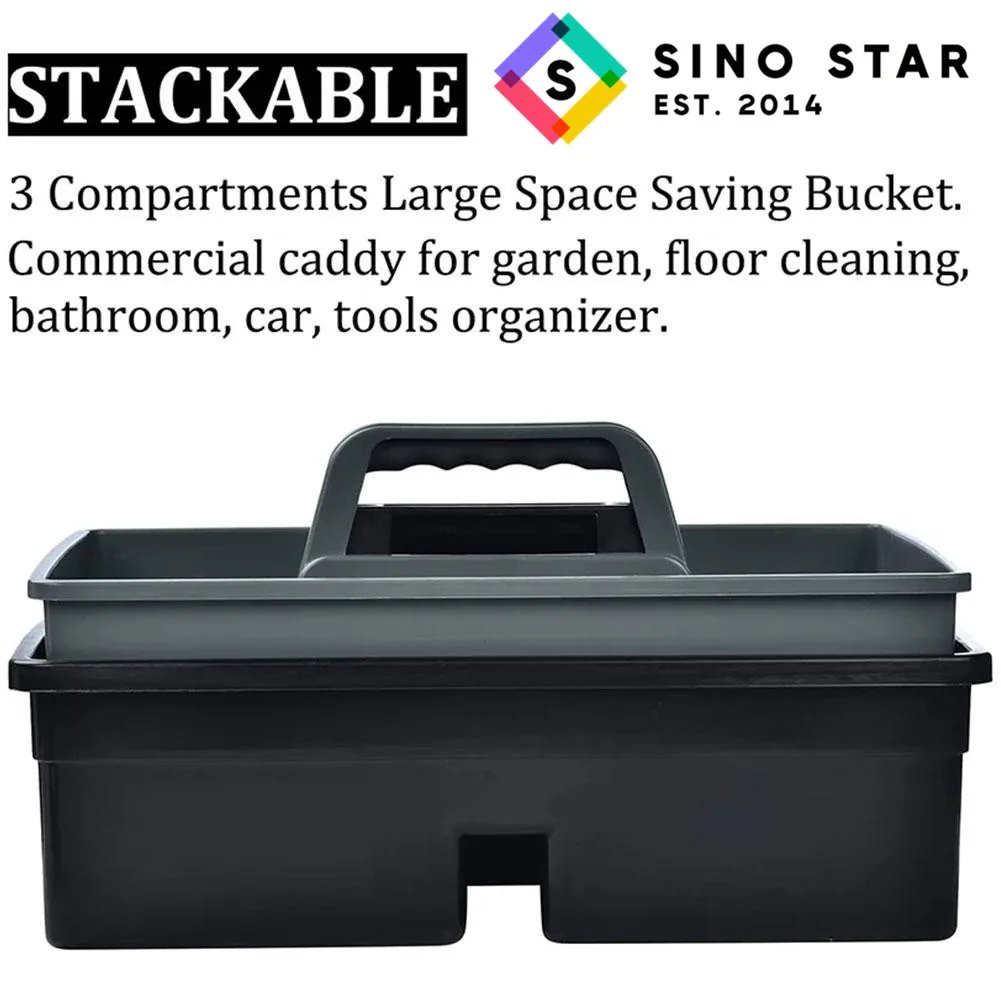 Plastic Storage Tray Tote Versatile Multiuse All-Purpose Carry Caddy with Attached Portable Handle to Organize and Carry Tools