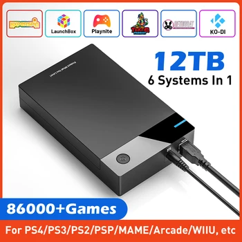 12T Gaming HDD z Hyperspin Launchbox Retrobat Playnite Super Console z grą wideo w stylu retro 86000 dla PS3/PS2/PSP/WII/WIIU/DC