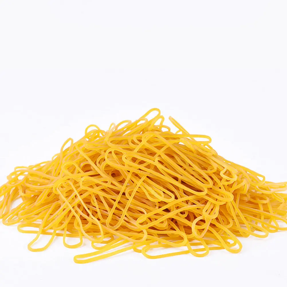 50G Yellow Rubber Bands Natural Latex Elastic Bands for Home Office DIY Hair Bundling