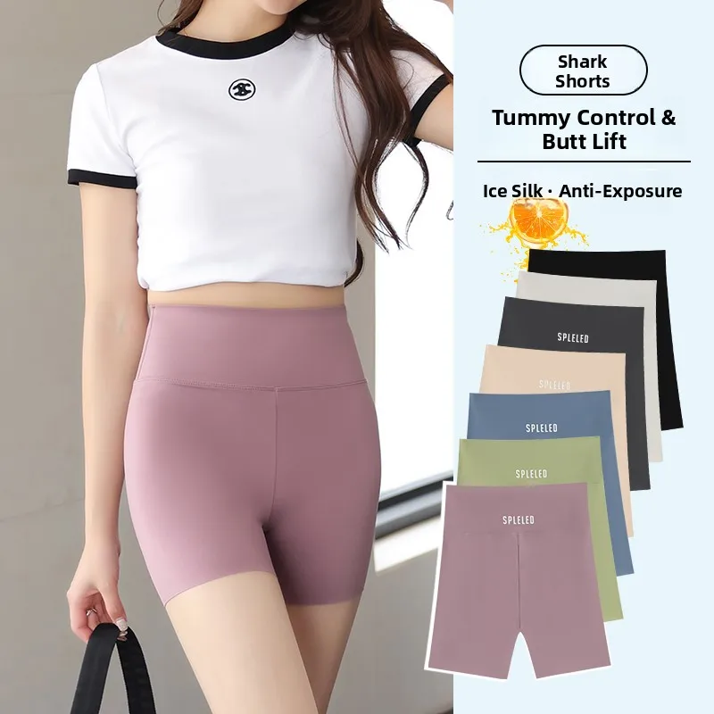 

Women's Yoga Pants Thin High Waist Butt Lifting Summer Tee-Quarter Length Cycling orts Sl Tummy Control Base Layer