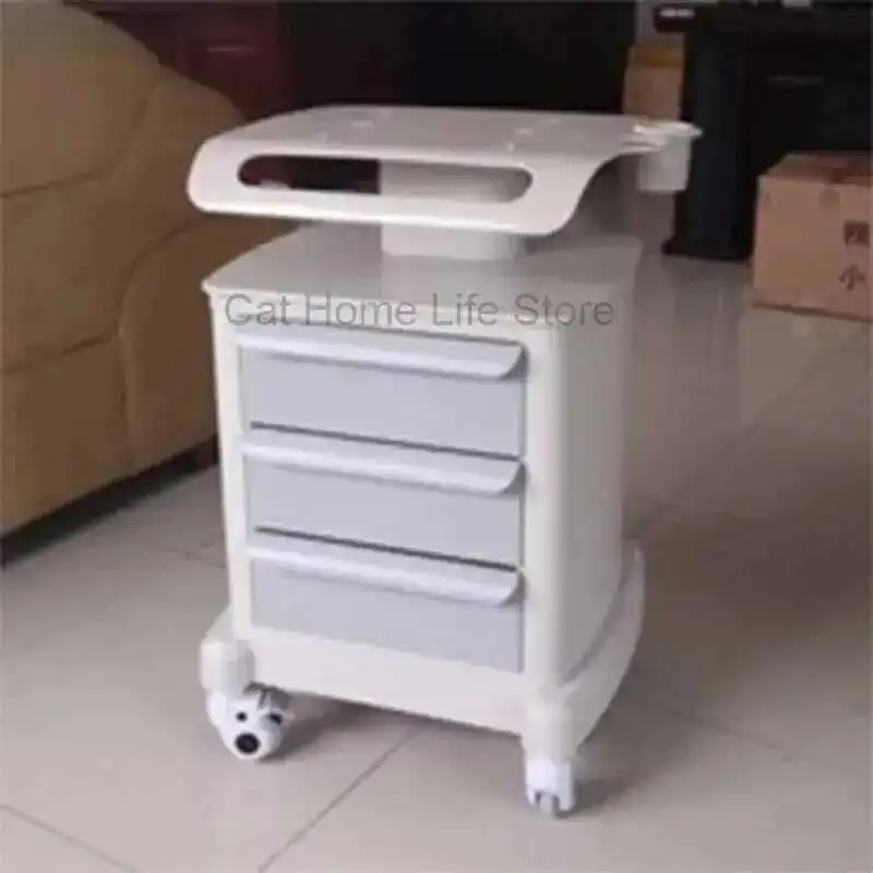 

Professional Furniture Beauty Salon Cosmetic Trolley With Sockets Aesthetic Auxiliary Trolleys Offer Pink Folding Organizers Bar