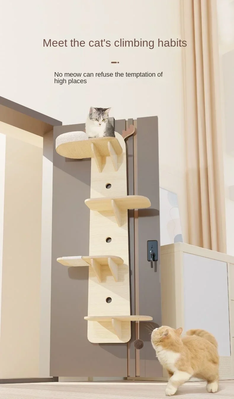 Cat Climbing Cat Tree Integrated Wall Hanging Wall Hanging Door Pet Supplies Save Space Pet Products Cat Tower