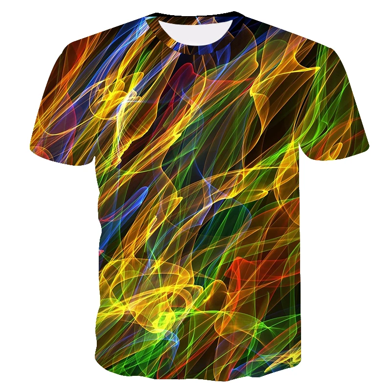 

Summer New Three-dimensional Abstract Print T-shirt For Men Fashion Casual Personality t-shirts Trend Hip Hop Breathable T Shirt