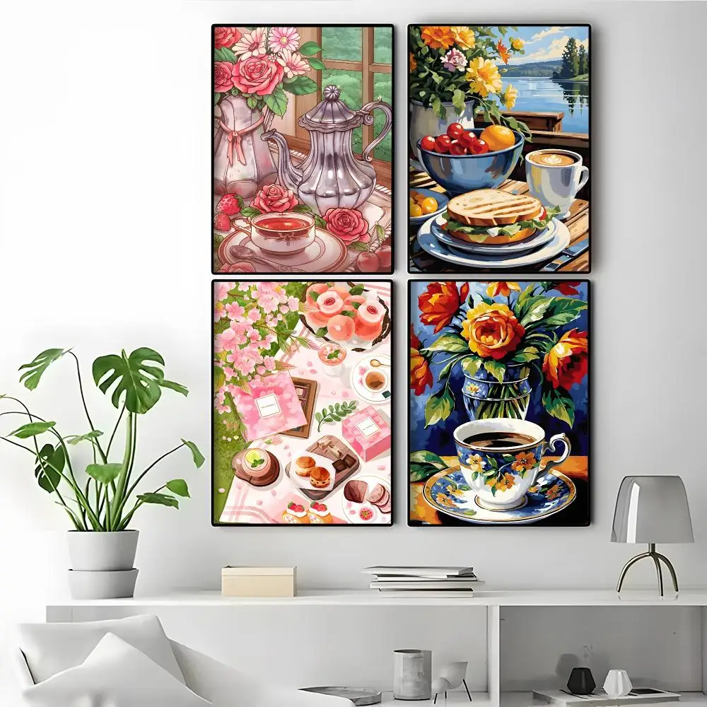 Afternoon Tea Coffee Cup Home Room Decoration Trending Home Decor Playroom Wall Decor Poster