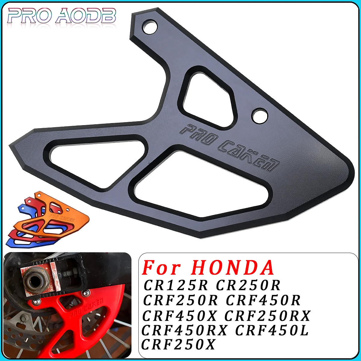 Sarung pelindung cakram rem kaliper rem belakang sepeda motor, Pelindung untuk sepeda motor Honda CR125R 250R CRF250R 450R 250X 450X 250RX 450RX