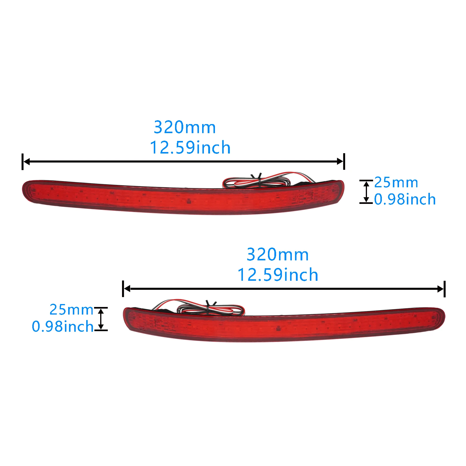 L+R Rear Bumper Reflector LED Stop Brake Light For 02-10 VW Touareg 7L6 7L7 7LA