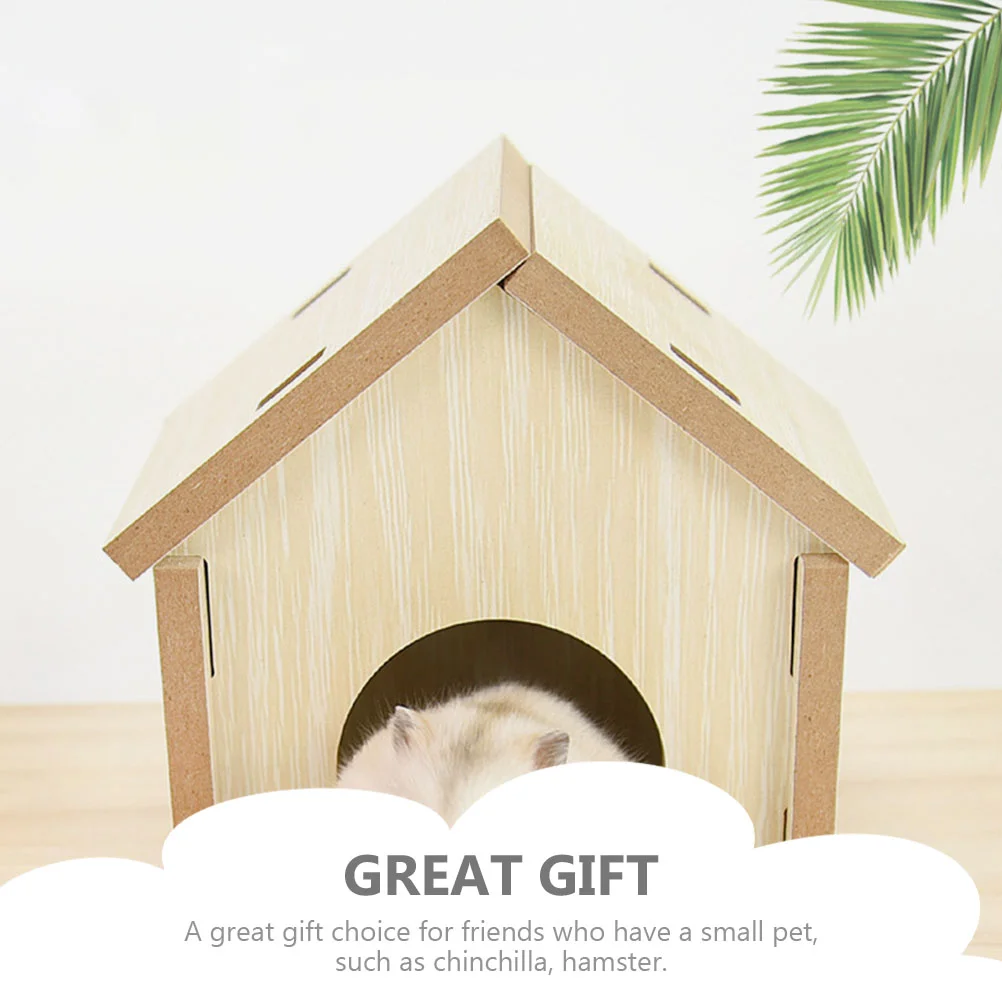 Hamster Nest Soft Hammock Bunny Toys for Rabbits Winter Rat Hanging Hideaway Hiding House Wood Hideout Small