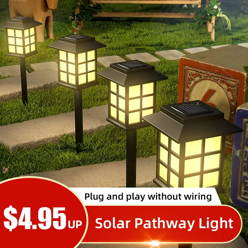 

Solar Lights Outdoor Led Solar Lawn Pathway Waterproof Light For Garden Yard Patio Walkway Lamp Christmas Decoration 2/6/8/12pcs