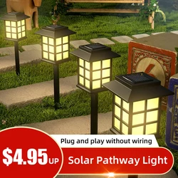 Luci solari Outdoor Led Solar Lawn Pathway luce impermeabile per Garden Yard Patio Walkway Lamp decorazione natalizia 2/6/8/12 pezzi