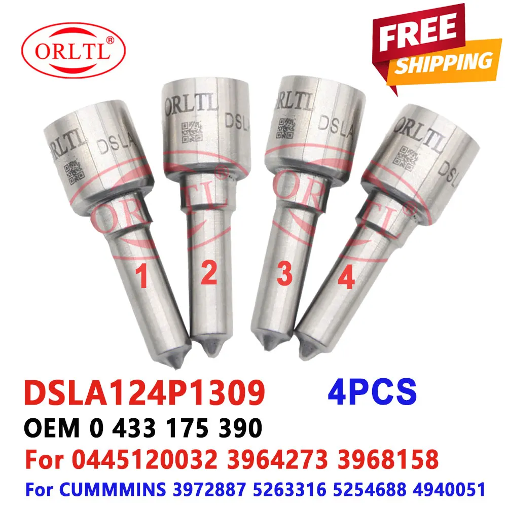 

DSLA124P1309 Diesel Injector 0445120032 Nozzle DSLA 124 P1309 Fuel Oil Nozzle 0433175390 For Dodge 3964273 3968158 3972887 4PCS