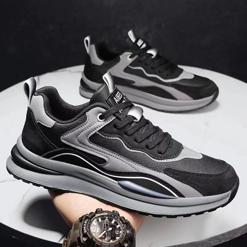

Sneakers for Men Fad Casual Breathable Sports Shoes Non-slip Wear-resistant Comfort Versatile Leather Sneakers Zapatillas Hombre